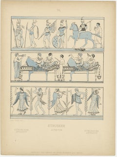 Etruscan Antiquity Plate with Warriors, Banquet and Dancers, Wasmuth c.1910