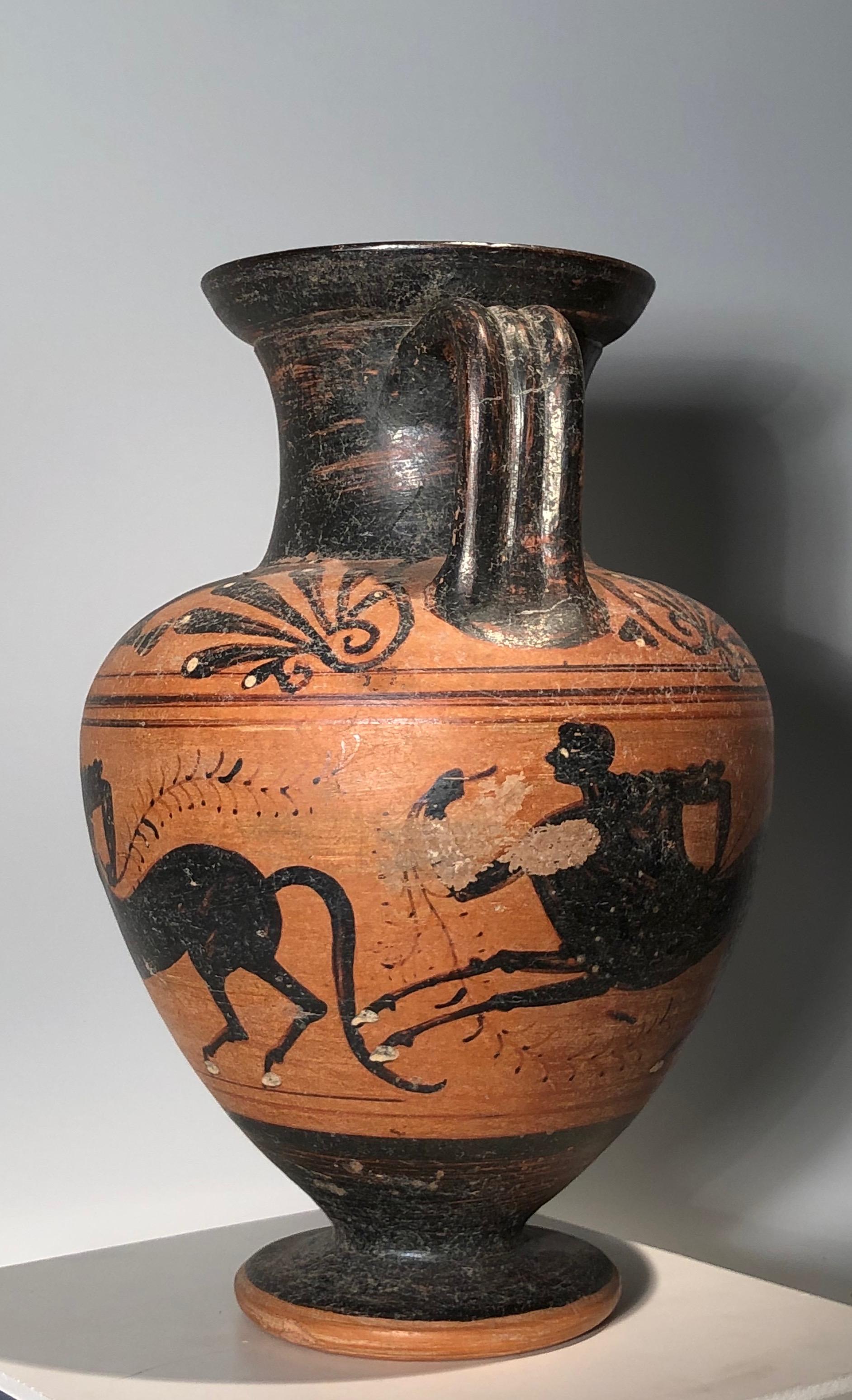 Classical Greek Etruscan Black Figure Amphora Depicting Three Galloping Centauri, circa 500 BC