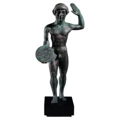 Antique Etruscan Bronze Statuette of Discus Thrower