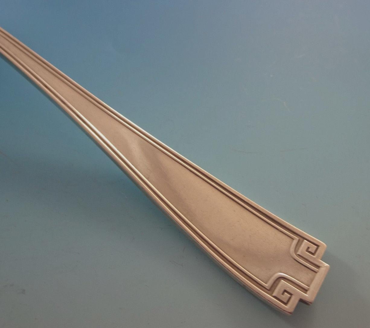 Vintage Gorham sterling silver flatware set in the Etruscan pattern featuring an Art Deco style Greek Key design Although this pattern was released in 1913, one can see that it was a forerunner for the Art Deco designs that would follow