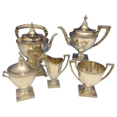 Etruscan by Gorham Sterling Silver Tea Set with Kettle Five-Pieces Hollowware