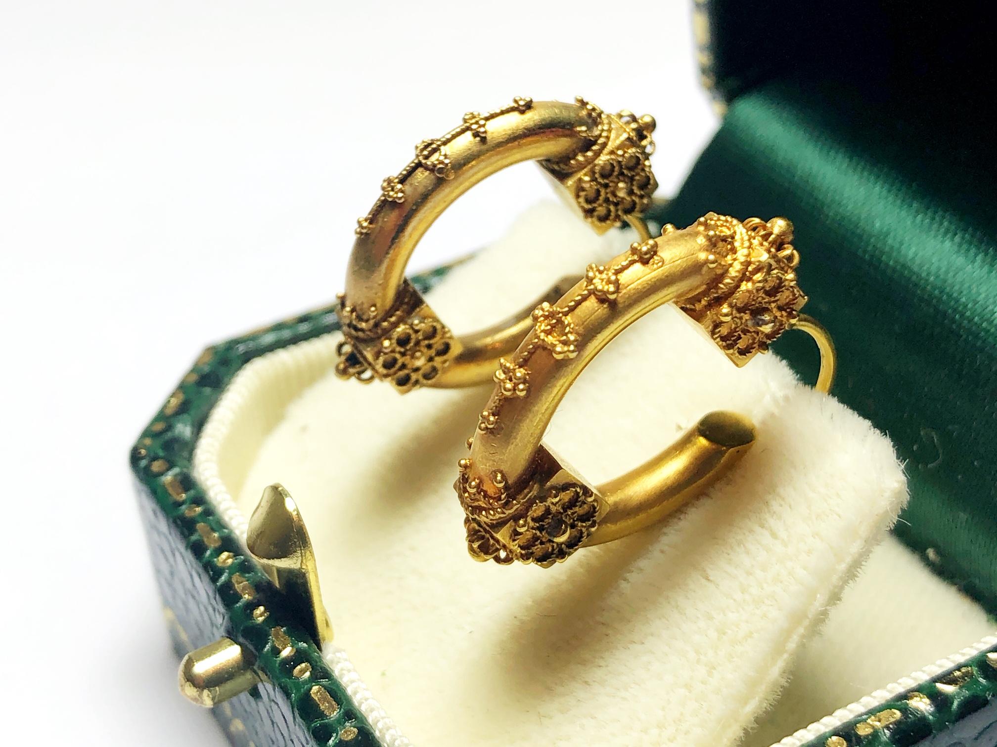 Women's Etruscan Gold Hoop Earrings