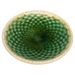 Etruscan Green Majolica Butter Pat, circa 1890