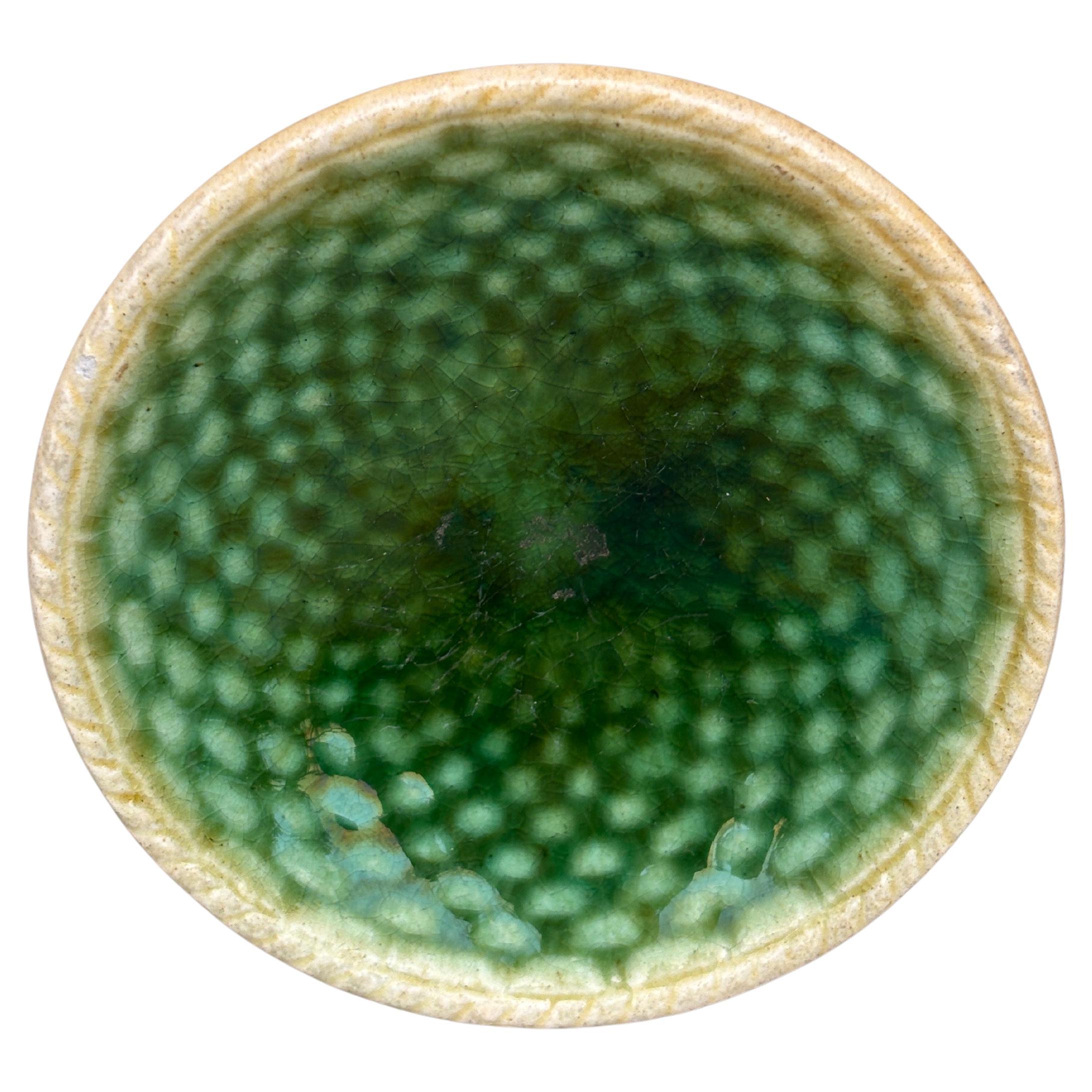 Etruscan Majolica Butter Pat, circa 1890
