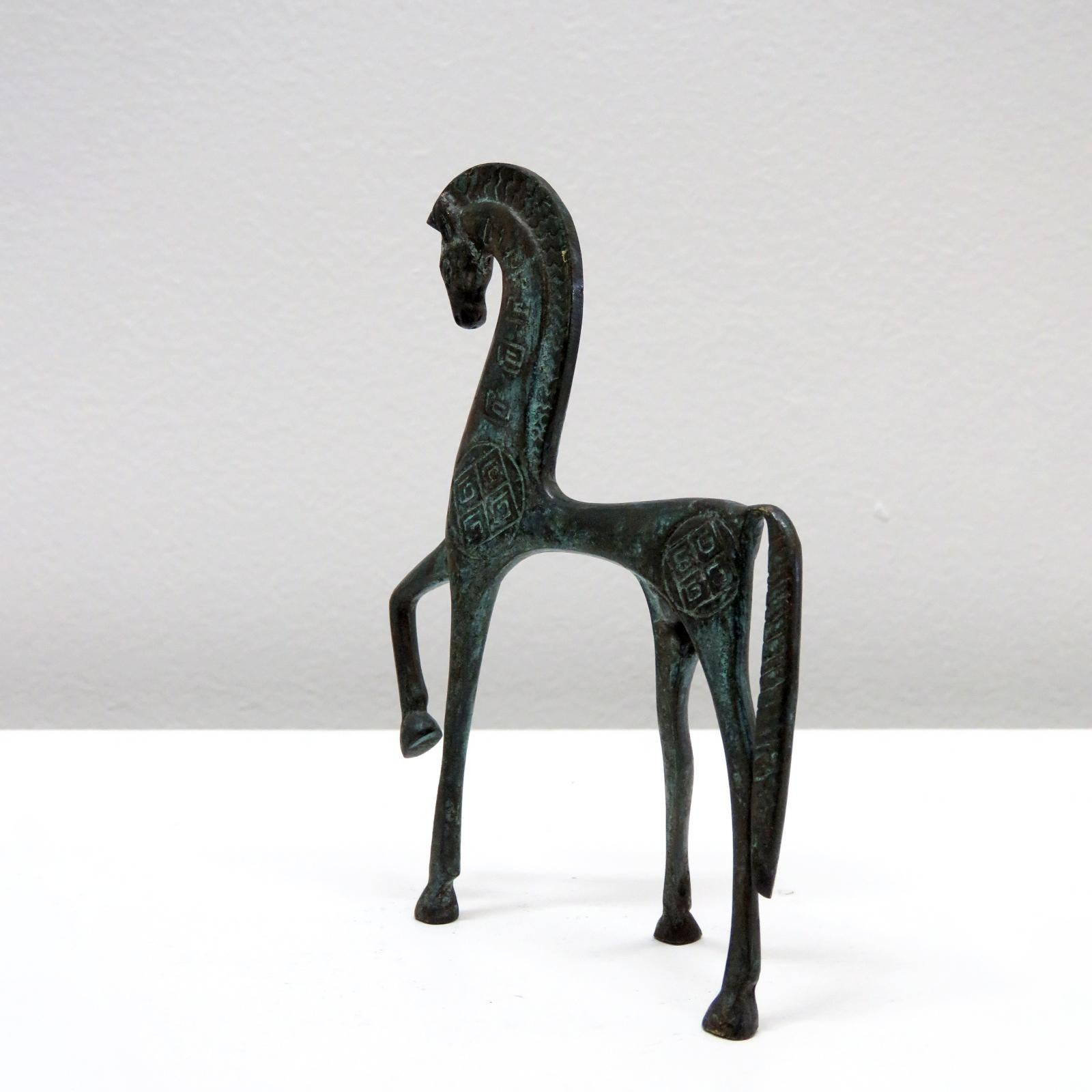 American Etruscan Horse Bronze Sculpture in style of Frederick Weinberg, 1960 For Sale