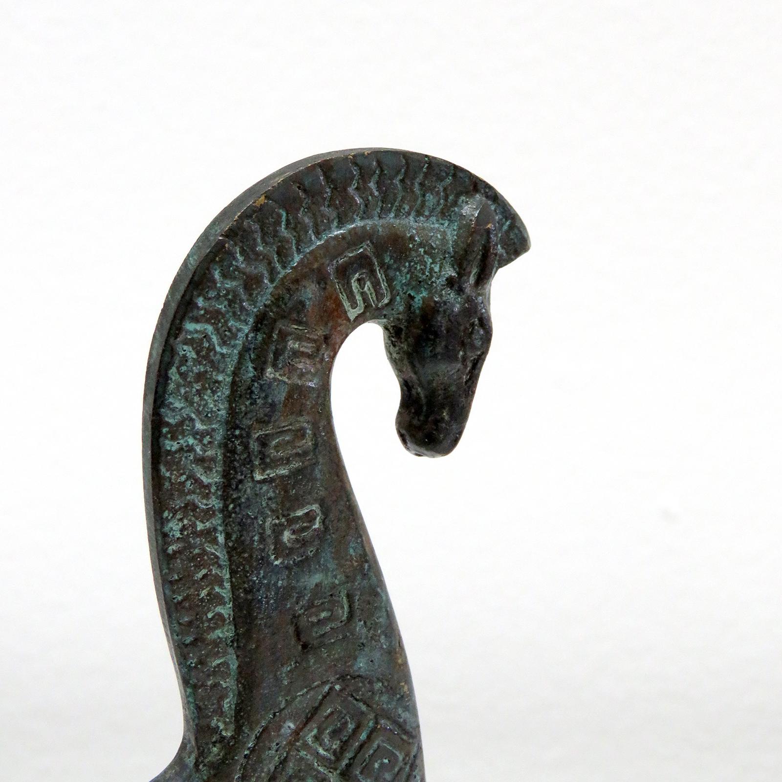 Etruscan Horse Bronze Sculpture in style of Frederick Weinberg, 1960 In Good Condition For Sale In Los Angeles, CA