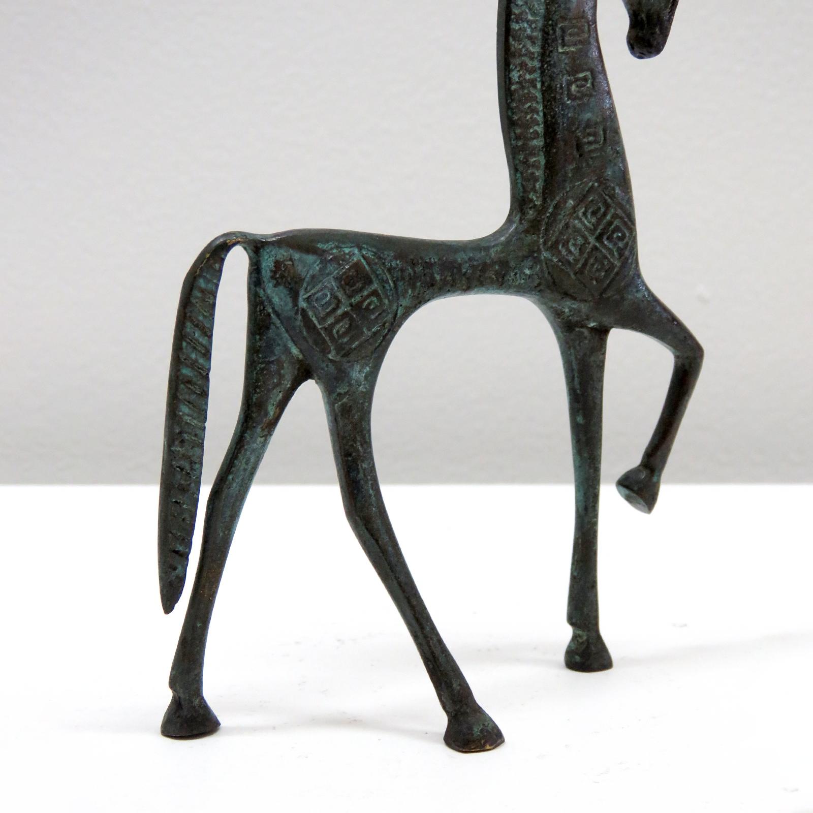 Mid-20th Century Etruscan Horse Bronze Sculpture in style of Frederick Weinberg, 1960 For Sale