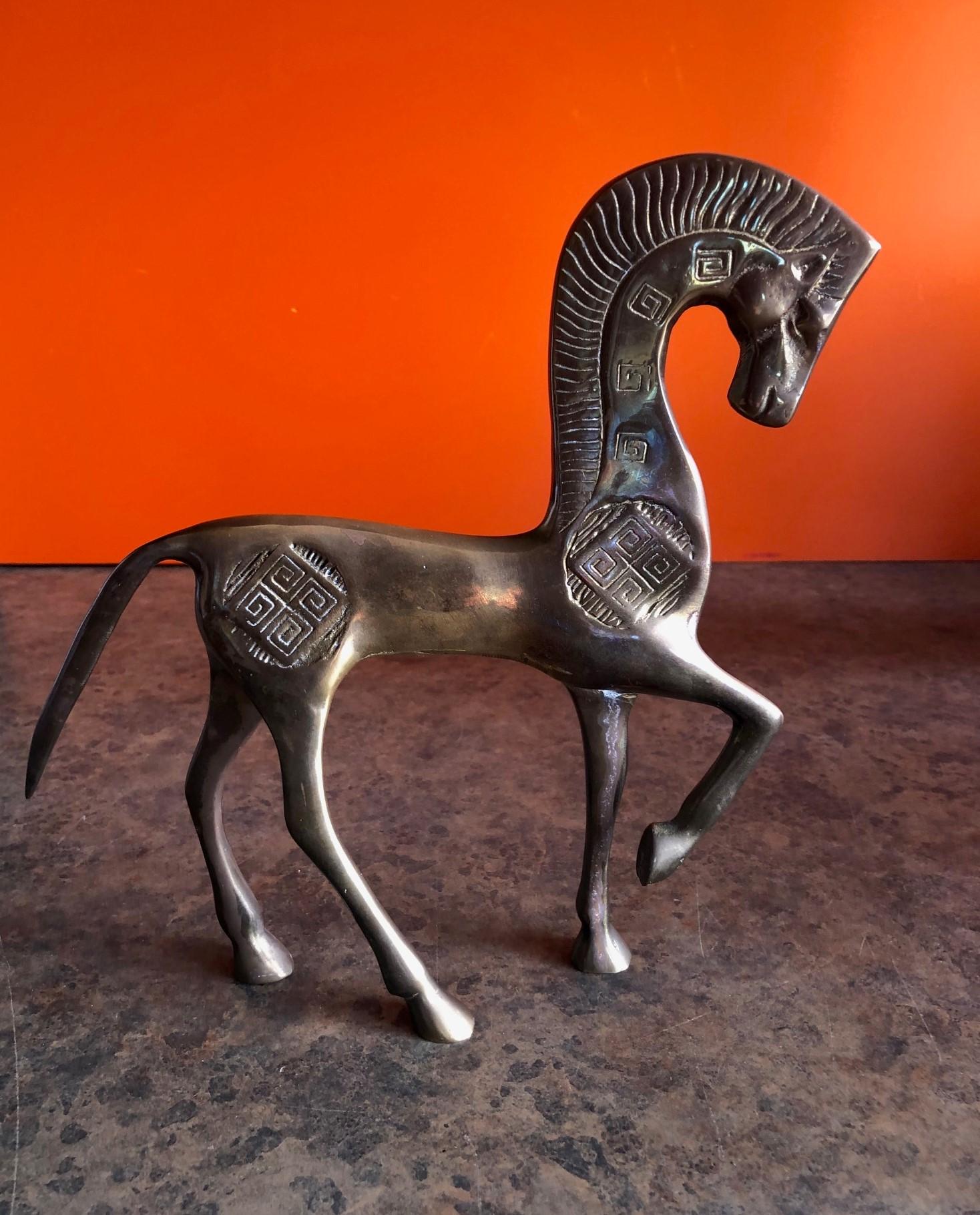 Mid-Century Modern Etruscan Horse Patinated Brass Sculpture in the Style of Frederic Weinberg