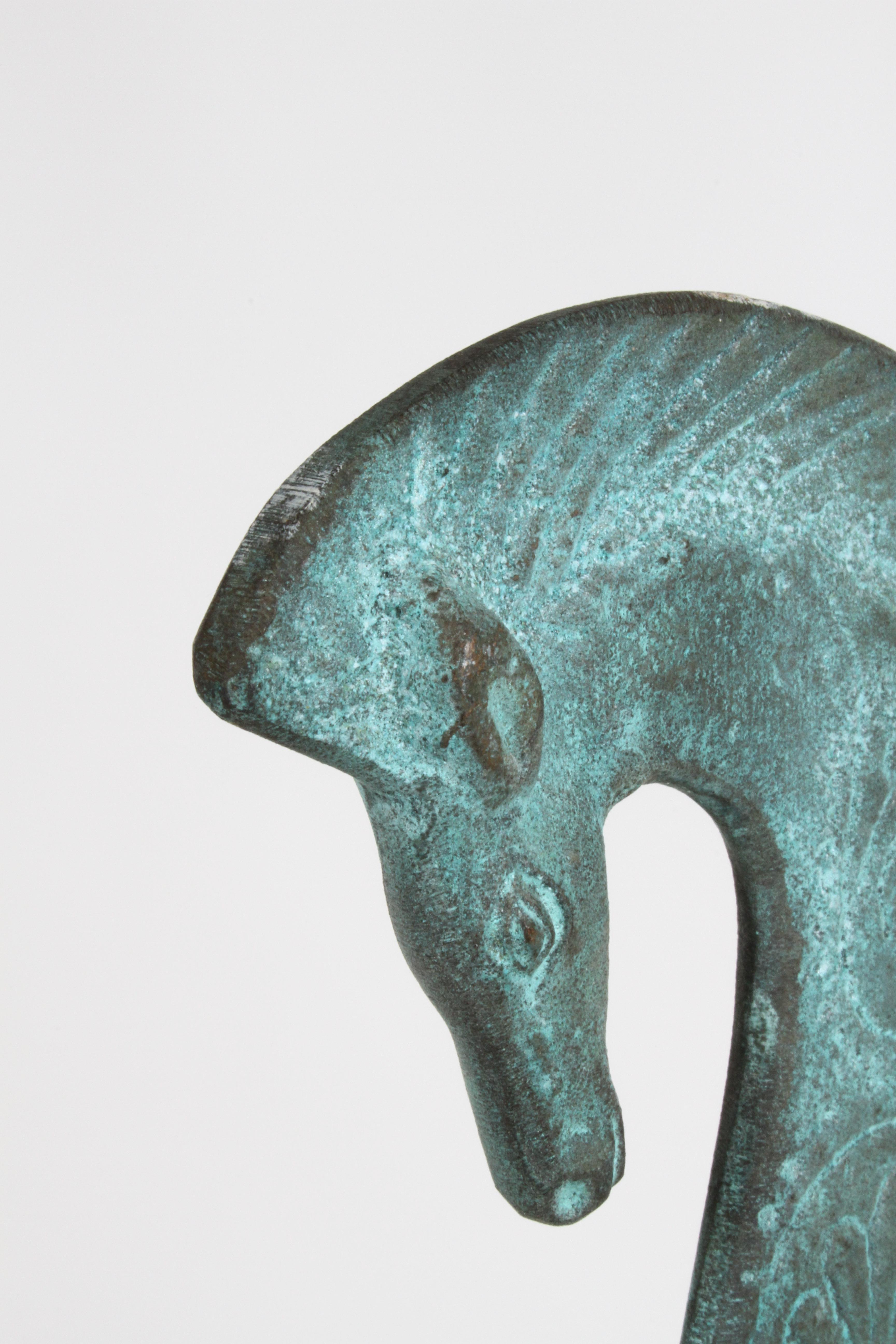 Etruscan Horse Patinated Bronze Sculpture by Francesco Simoncini, Italy 2