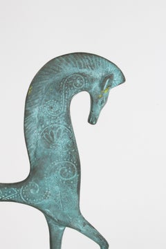 Etruscan Horse Patinated Bronze Sculpture by Francesco Simoncini, Italy