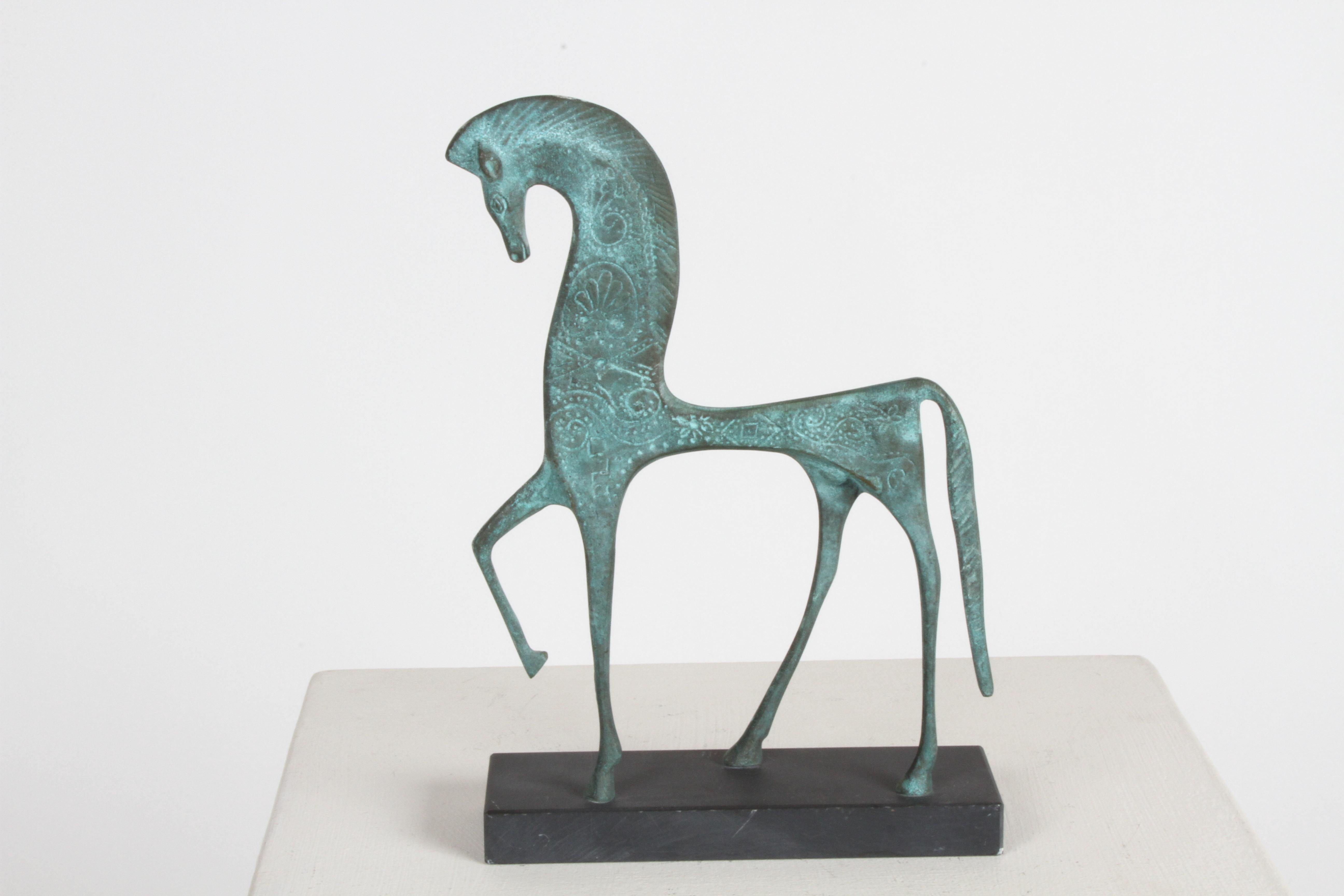 Etruscan Horse Patinated Bronze Sculpture by Francesco Simoncini, Italy In Good Condition In St. Louis, MO