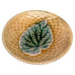 Etruscan Majolica Begonia Leaf Butter Pat, circa 1890