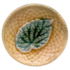 Etruscan Majolica Leaf Butter Pat, circa 1890