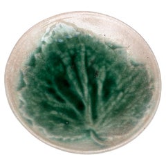 Etruscan Majolica Leaf Butter Pat, circa 1890