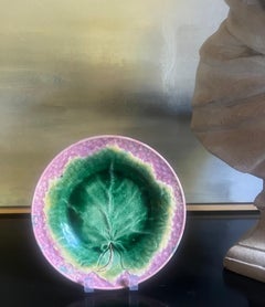 Etruscan Majolica Mable Leaf Wall Plate by Griffin Smith & Hill, 1880's