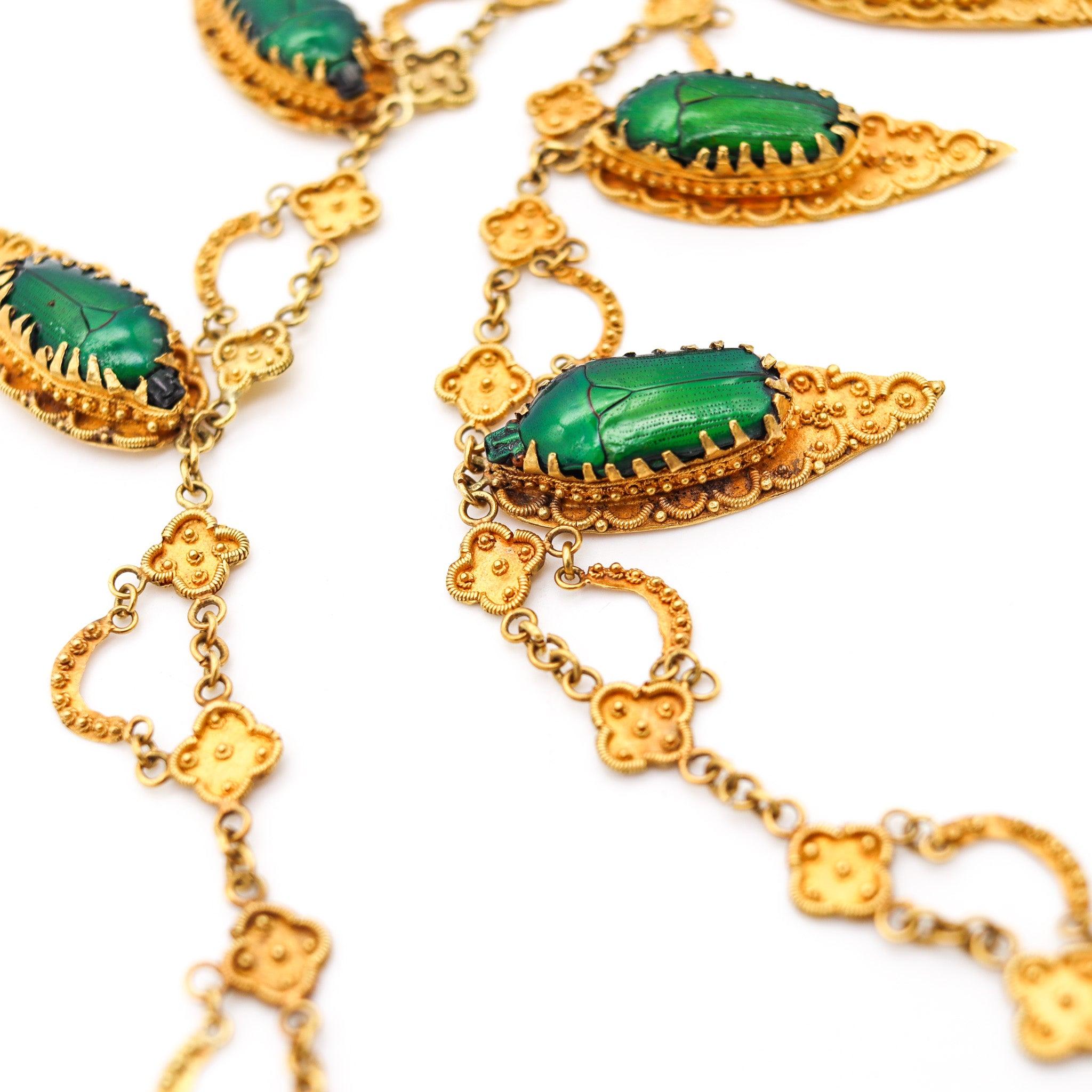 Collier feston victorien étrusque de 1870 en or 19 carats en vente 6