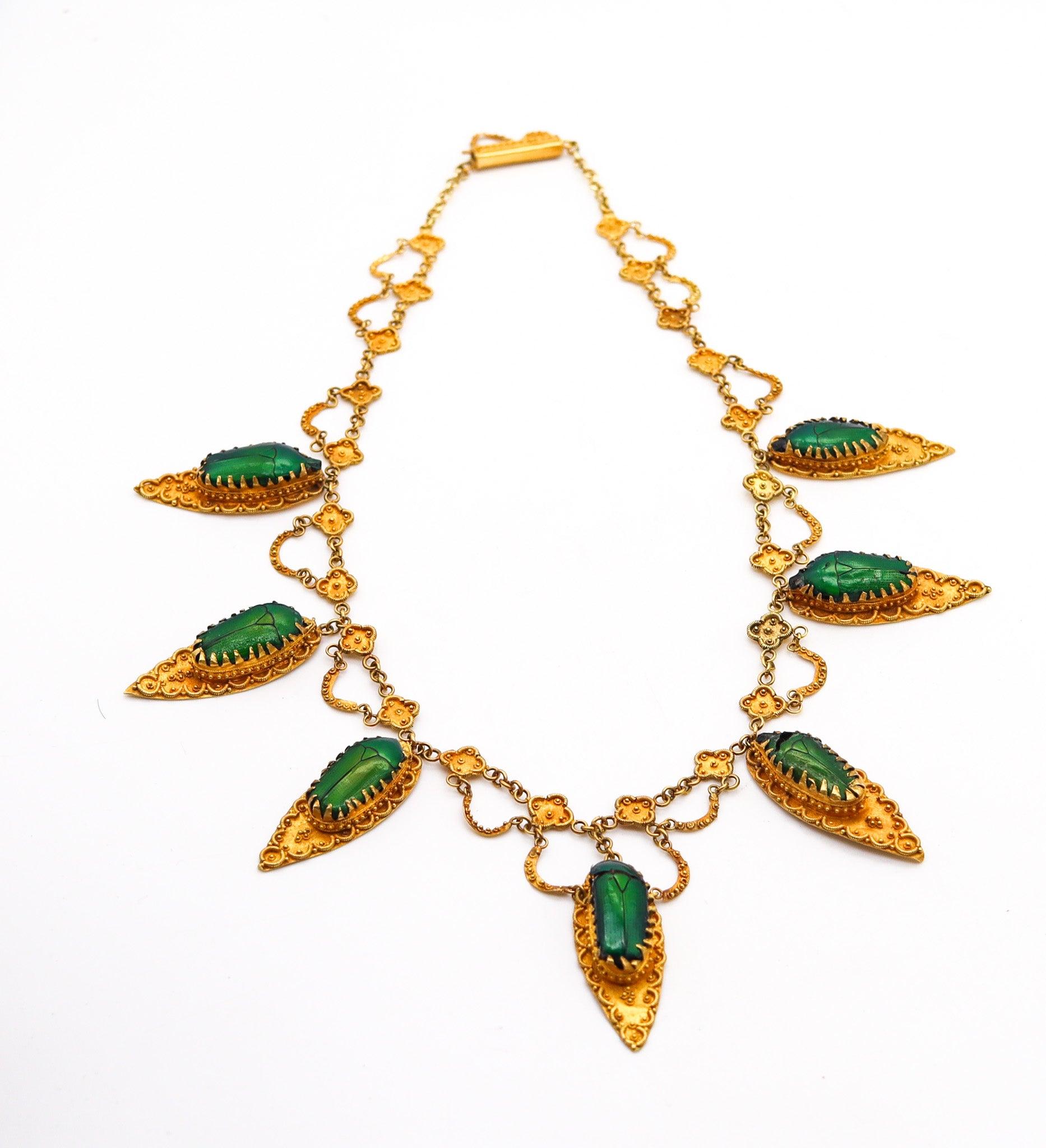 Collier feston victorien étrusque de 1870 en or 19 carats Pour femmes en vente