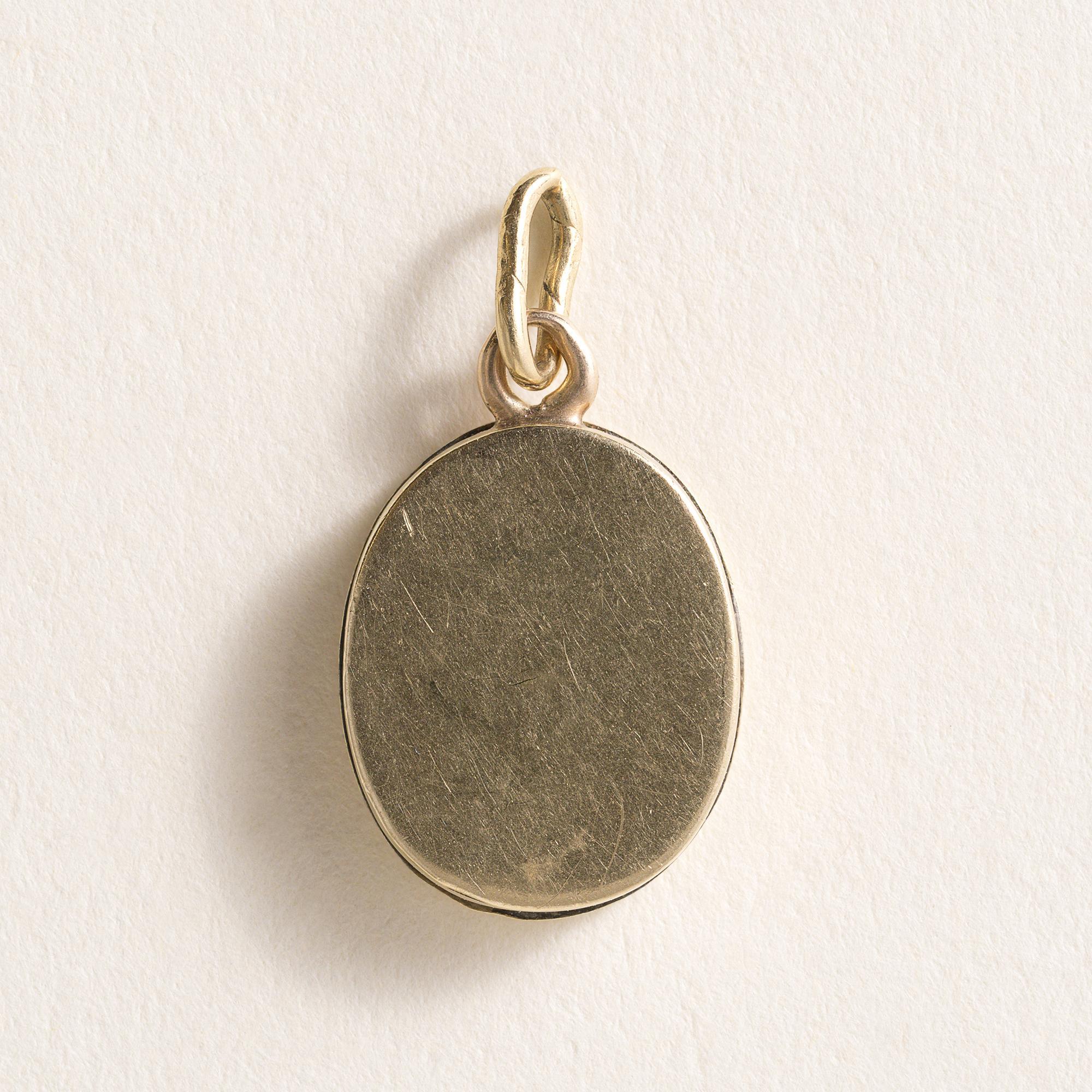 Women's Etruscan Revival 18K Bella Donna Miniature Portrait Pendant For Sale