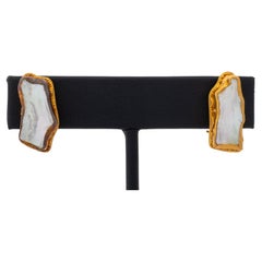 Etruscan Revival 22K Gold Baroque Pearl Earrings