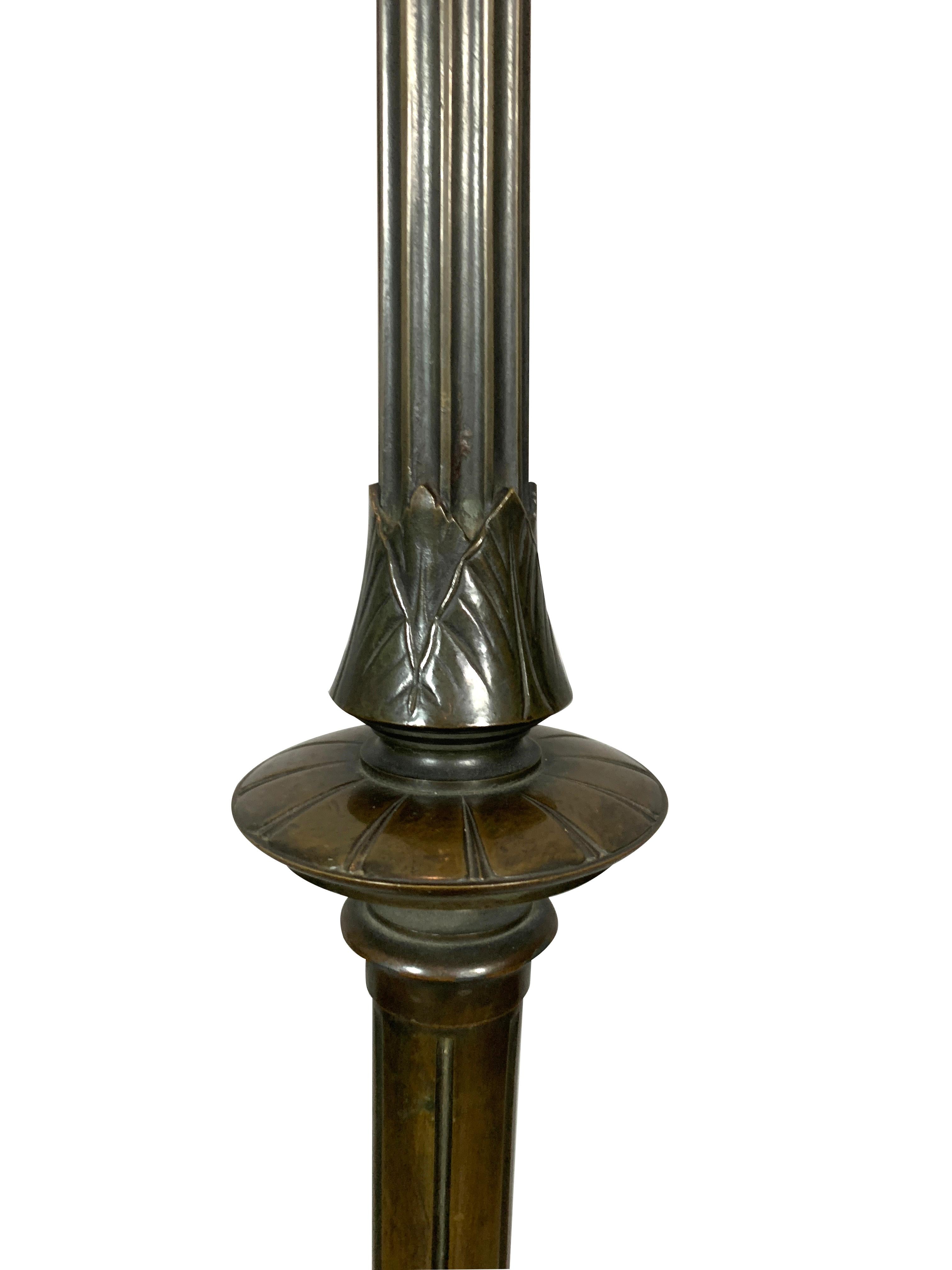 European Etruscan Revival Bronze Floor Lamp For Sale