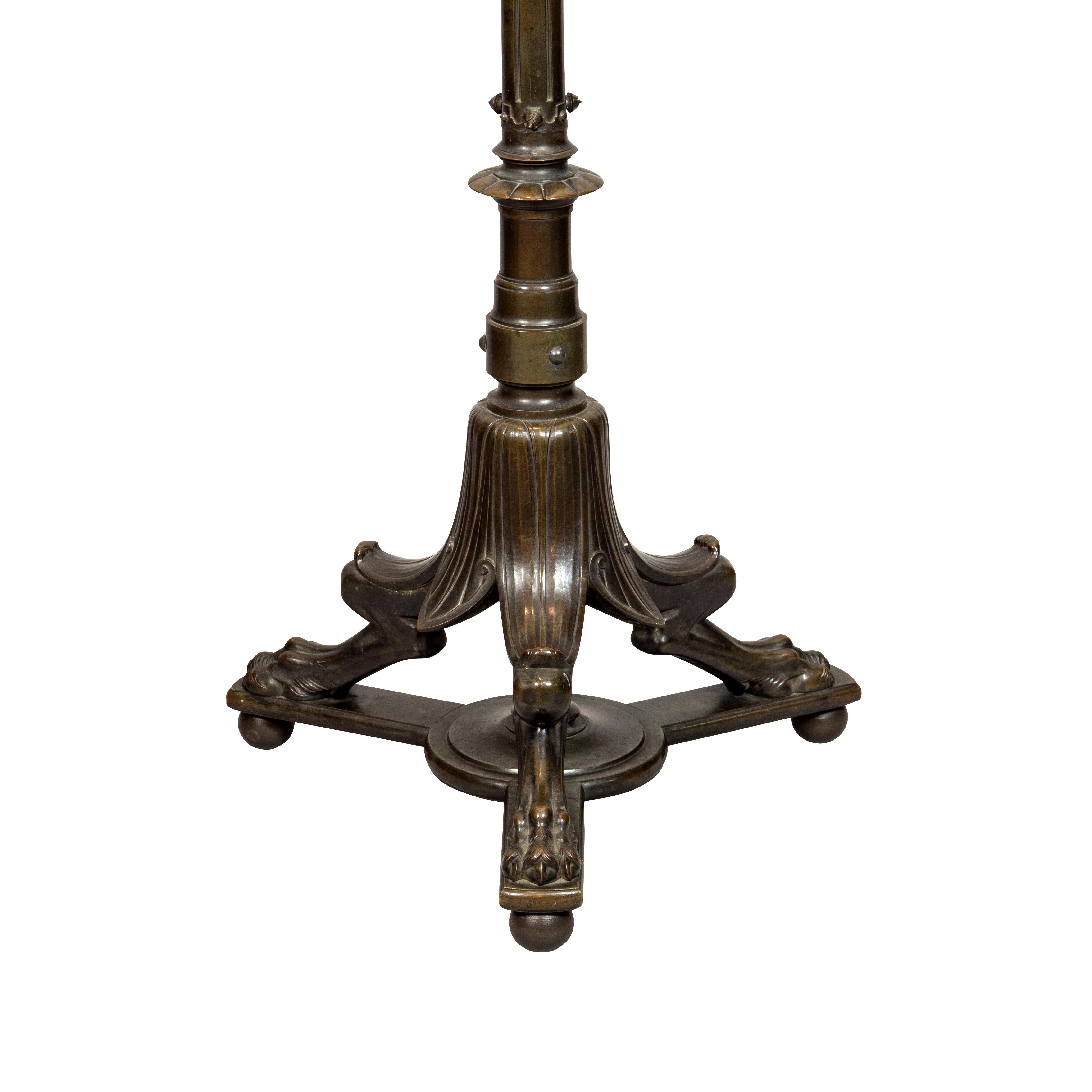 Etruscan Revival Bronze Floor Lamp For Sale 1