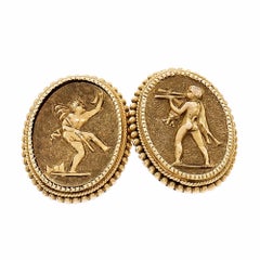Etruscan Revival Engraved Double Sided Cufflinks