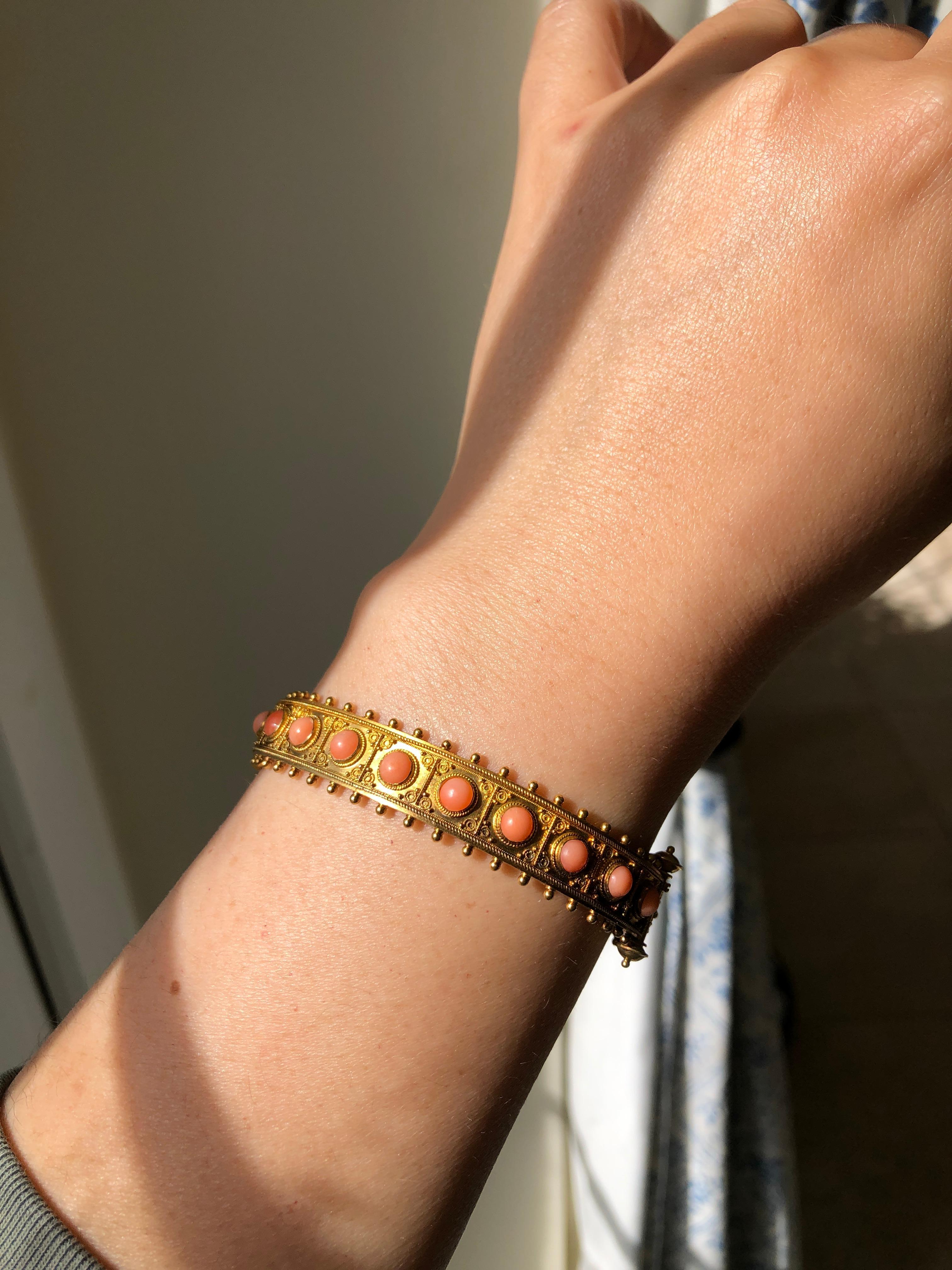 coral gold bangles