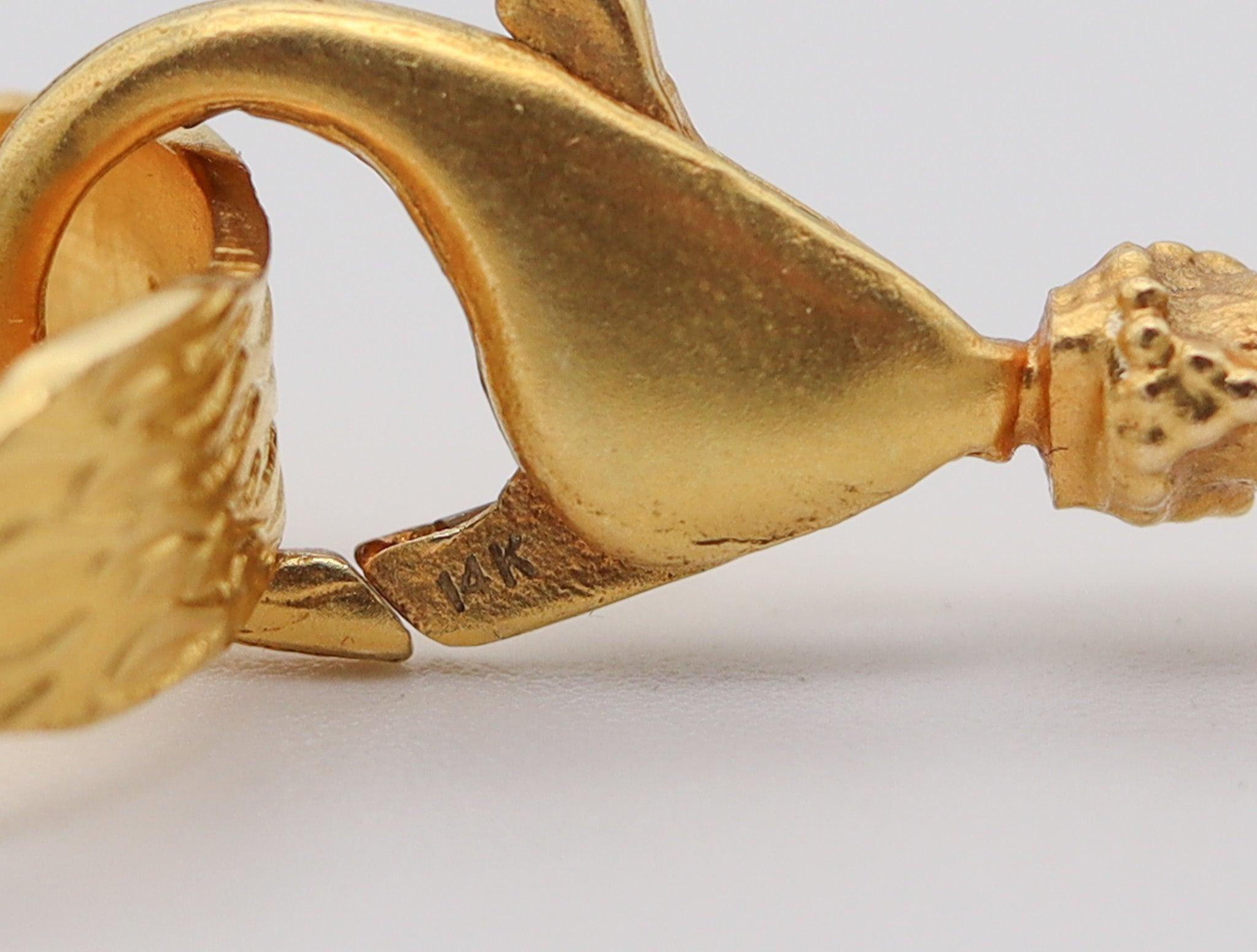 Women's ETRUSCAN REVIVAL Italian Contemporary Necklace In Twisted Golden Silk And 14Kt Y For Sale