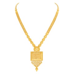Collier et boucles d'oreilles néo-étrusque en 22 carats
