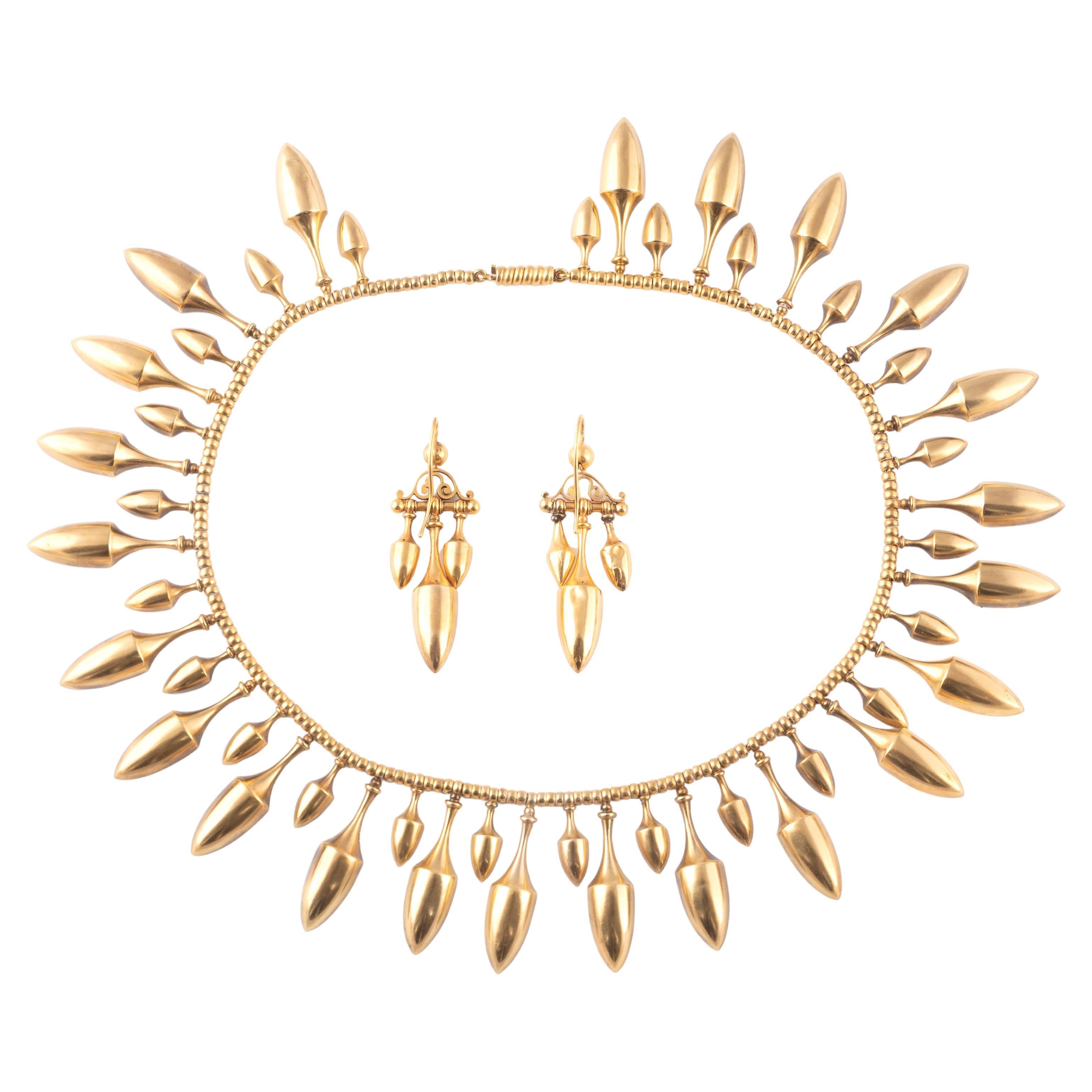 Suite de colliers et de boucles d'oreilles néo-étrusques Circa 1860 Bon état - En vente à Firenze, IT