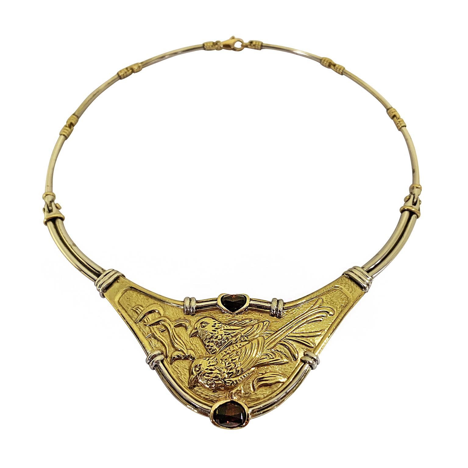 Etruscan Revival Necklace Handmade Ceseled 18 Karat Yellow Gold In New Condition In Milano, Lombardia