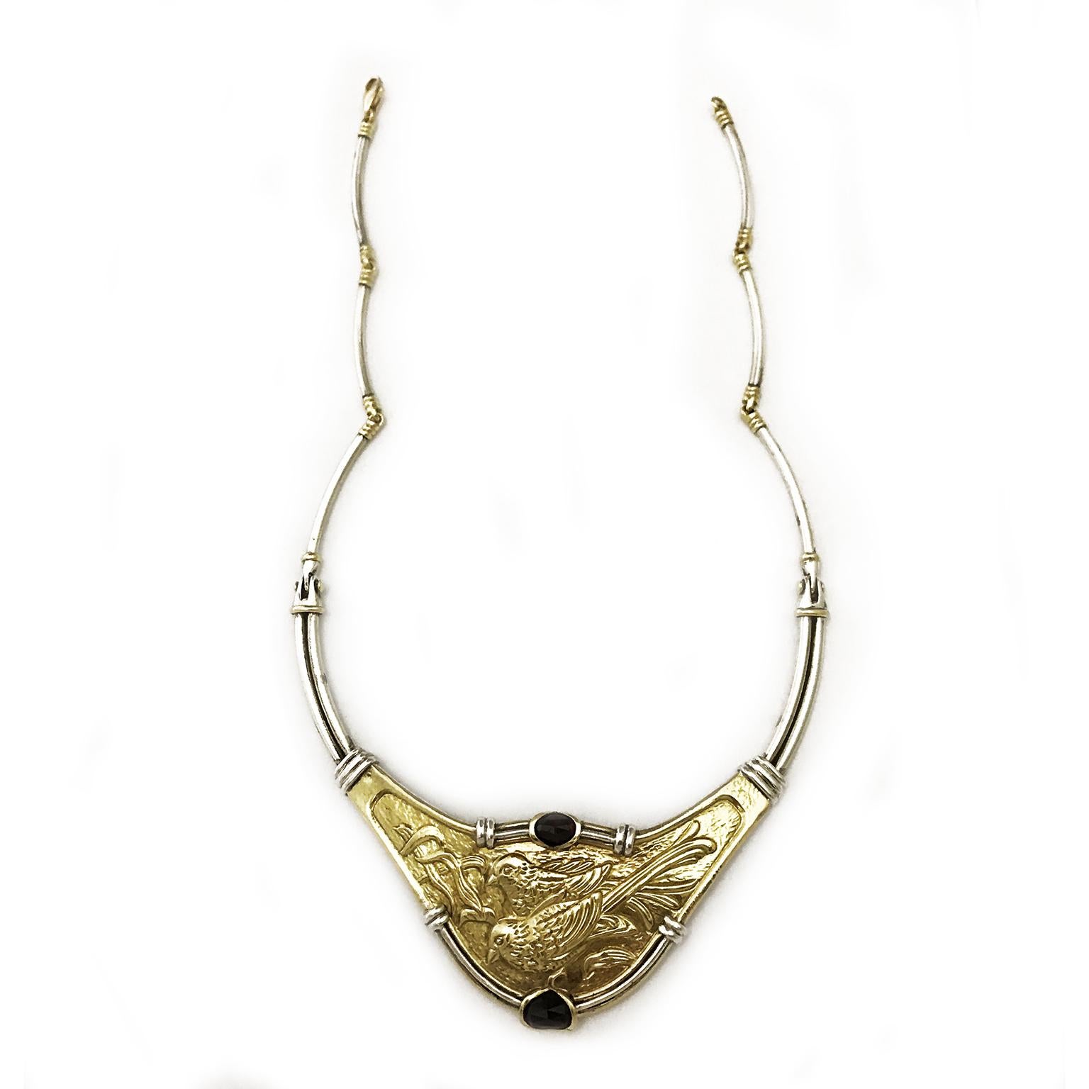 Etruscan Revival Necklace Handmade Ceseled 18 Karat Yellow Gold 1