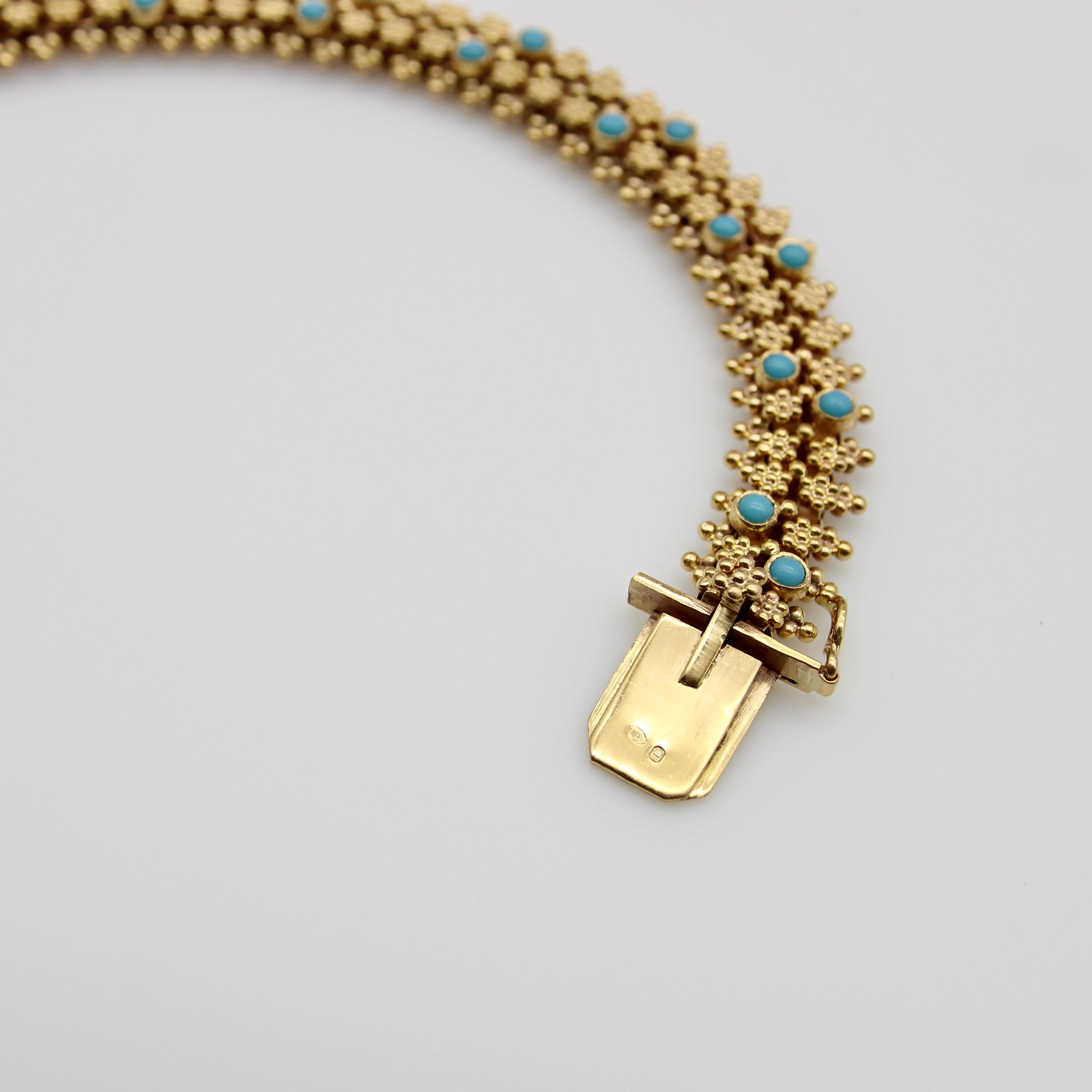 rare victorian etruscan 18/14k choker beads necklace