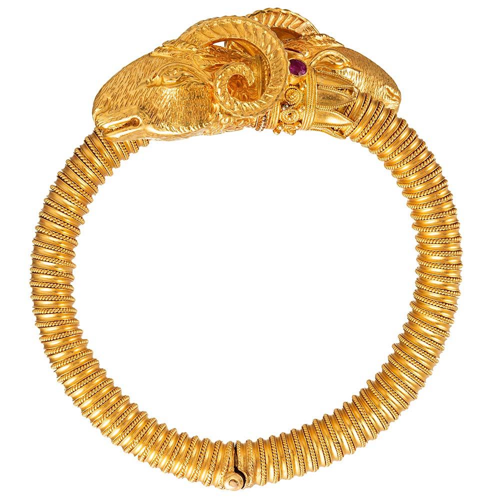 Etruscan Revival Ram’s Head Bracelet In Good Condition In Carmel-by-the-Sea, CA