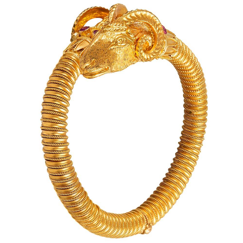 Etruscan Revival Ram’s Head Bracelet 1