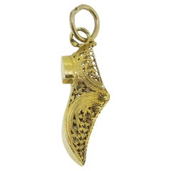 Antique Etruscan Revival Shoe Charm Pendant