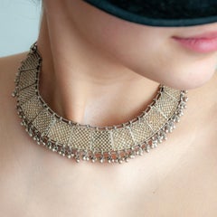 Etruscan Revival Silver Filigree Choker Necklace
