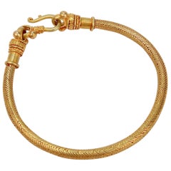 Etruscan Revival Style High Carat Gold Rope Bracelet