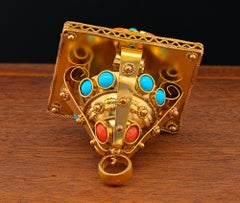 Etruscan Revival Vintage Gigantic Fob Ebe & Eagle