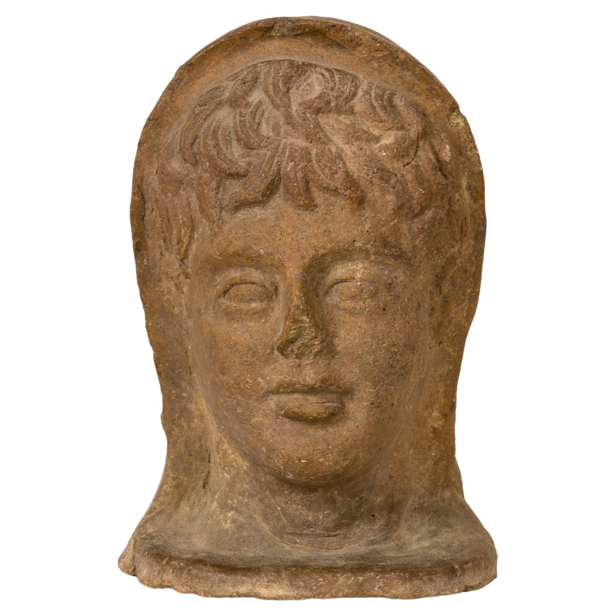 Tête de sculpture étrusque, 4e siècle avant J.-C., Italie