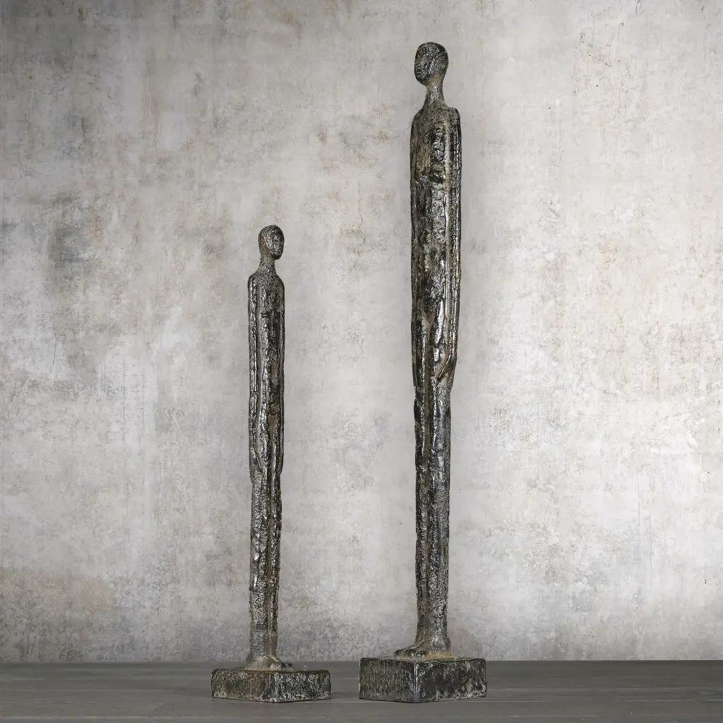 Arts and Crafts Etruscan Shadow Statuette in Bronze, Italian Antique Art Reproduction For Sale