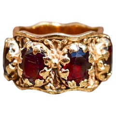 14K Granat-Eternity-Ring im etruskischen Stil