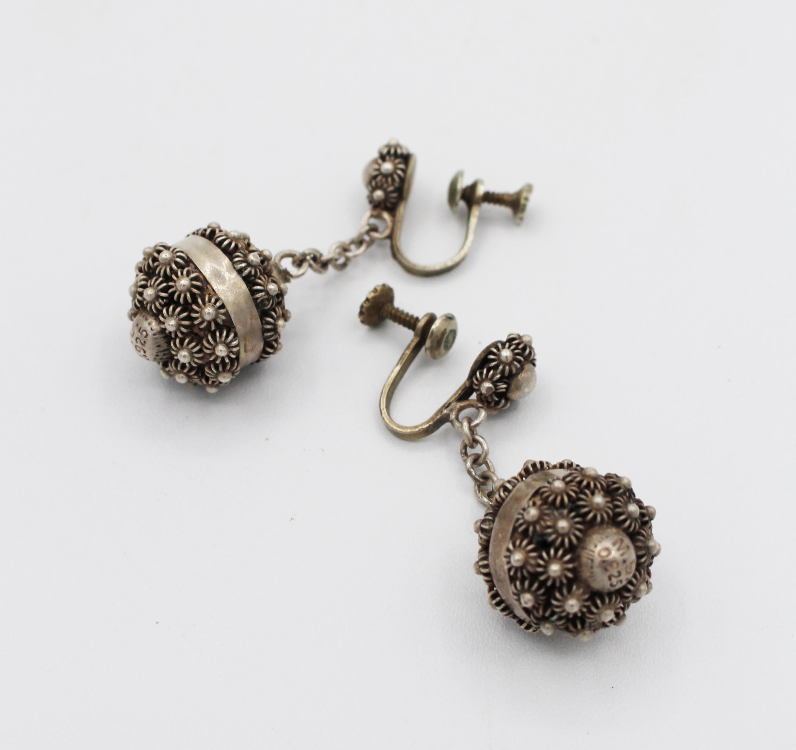 Other Etruscan Style Cuernavaca Sterling Necklace and Earrings For Sale