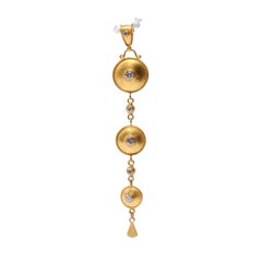 Etruscan Style Gold & Diamond Drop Pendant (pendant only)