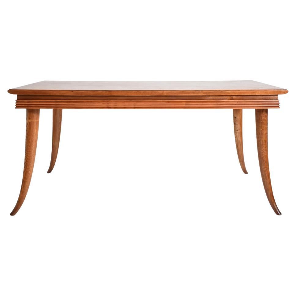 Etruscan style horns feet console dining table, 1960s For Sale