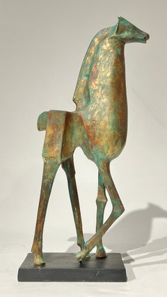 Etruscan Style Patinated Bronze Horse After Wayne Salge