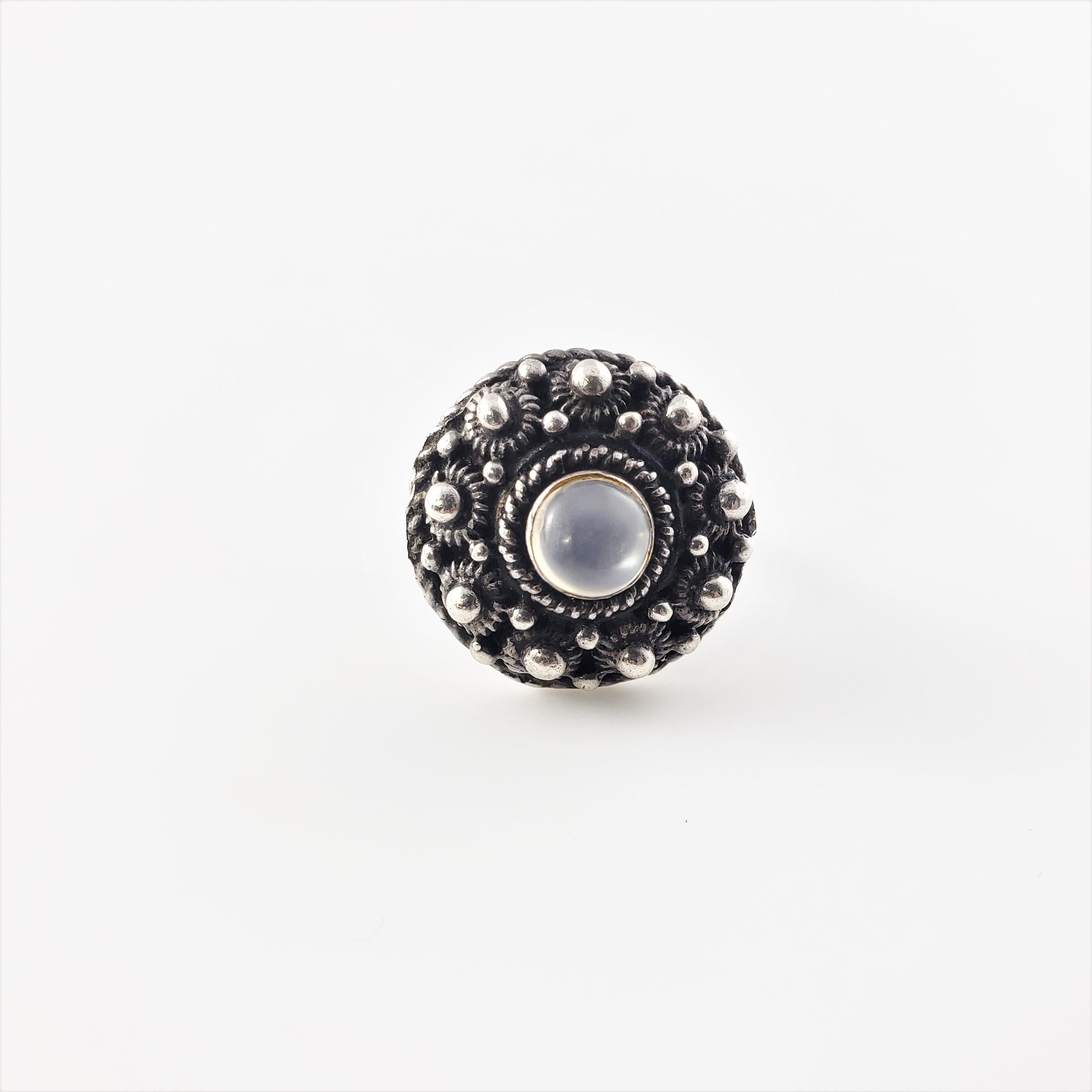 Women's or Men's Etruscan Style Sterling Silver Moonstone Link Bracelet and Ring Set