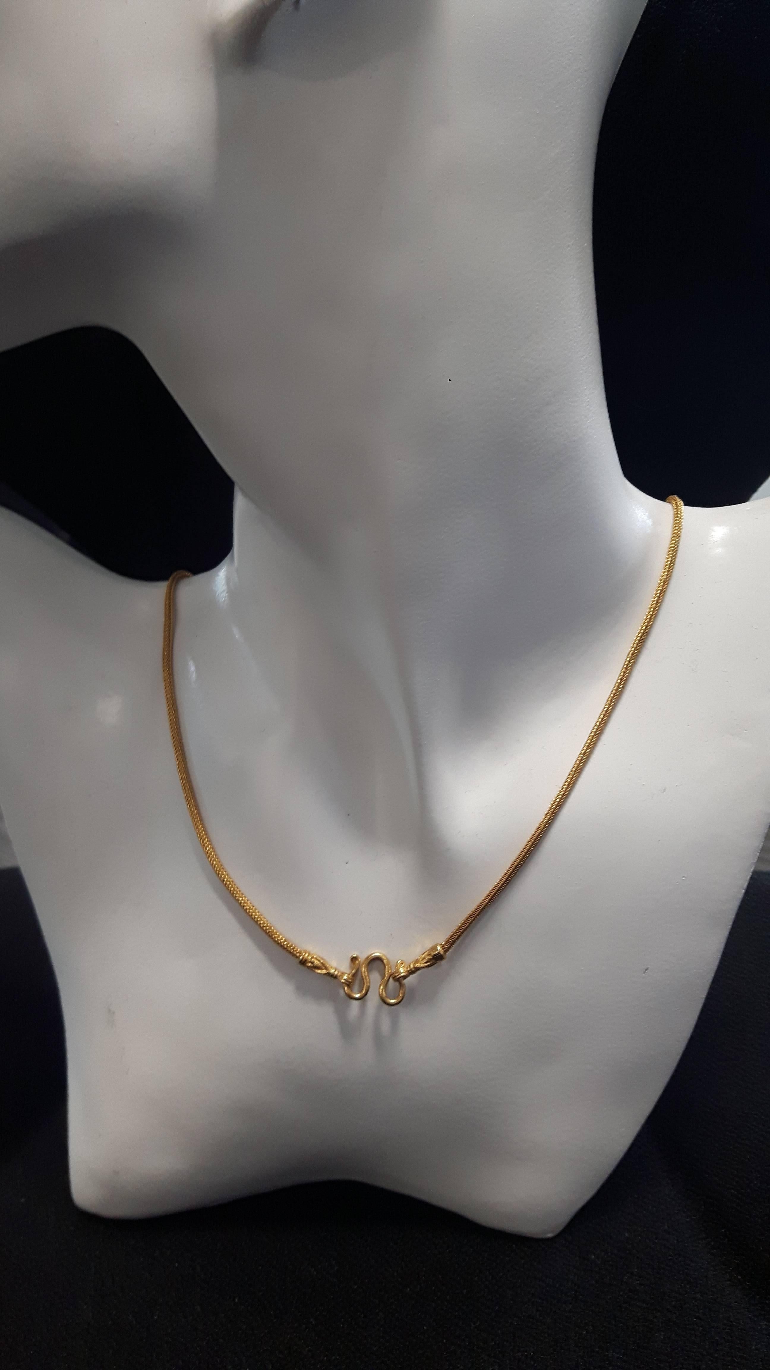Women's or Men's Etruscan Style Yellow Gold Chain