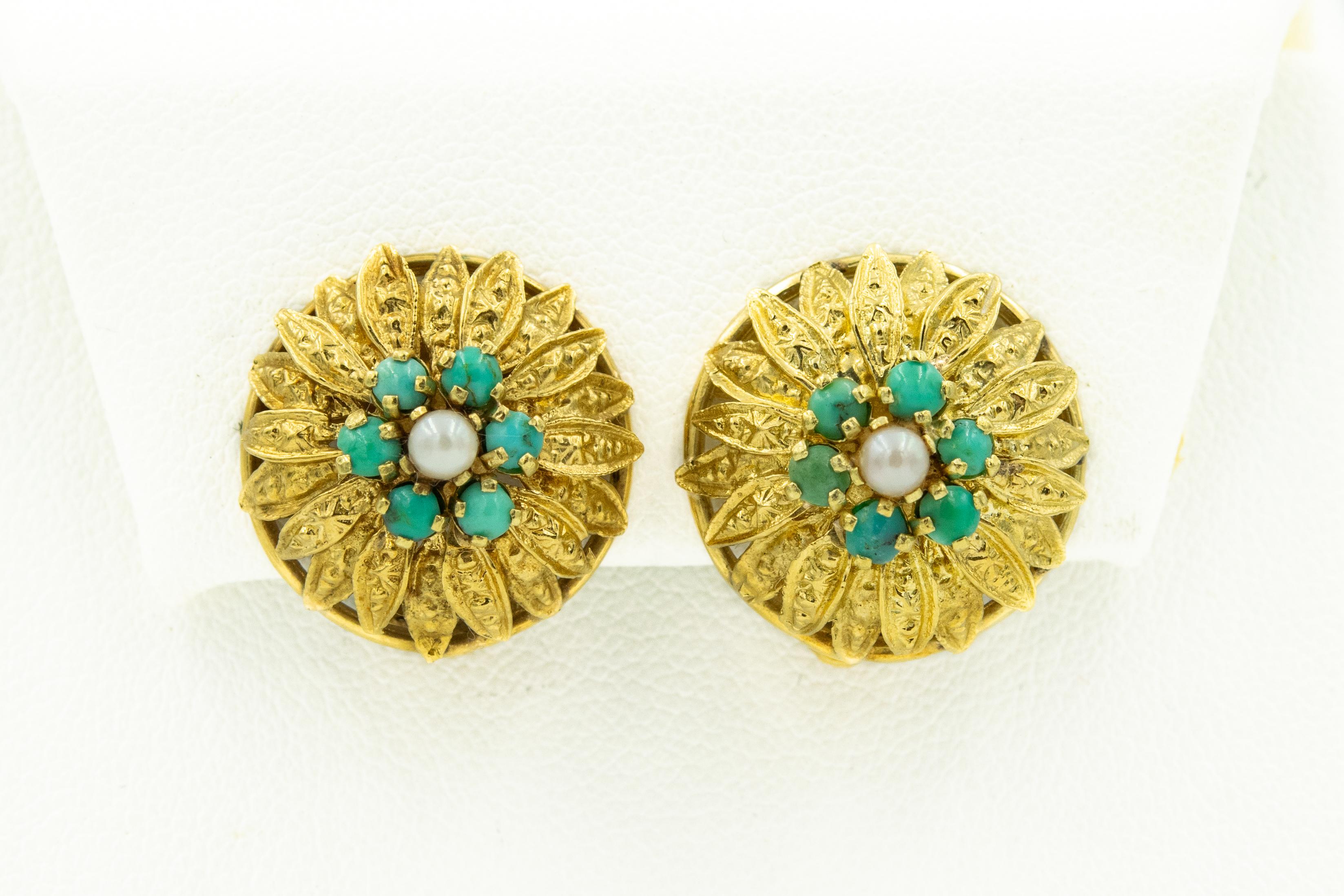 turquoise clip on earrings