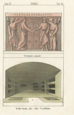 Etruscan Wedding Relief and a Tomb Chamber near Civita Castellana, 1842
